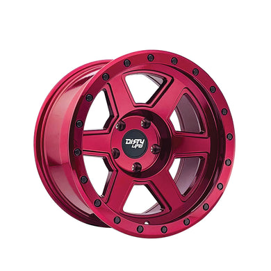 DIRTY LIFE COMPOUND 20X10 8-165.1 125.2 Hub -25 Offset Red Wheel Rim