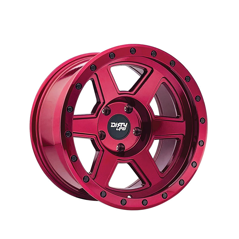 DIRTY LIFE COMPOUND 20X10 8-165.1 125.2 Hub -25 Offset Red Wheel Rim