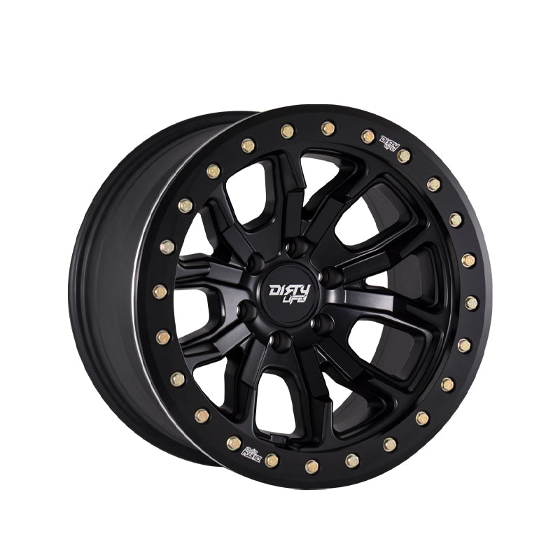 DIRTY LIFE DT-1 17X9 8-165.1 130.8 Hub -12 Offset Black Wheel Rim