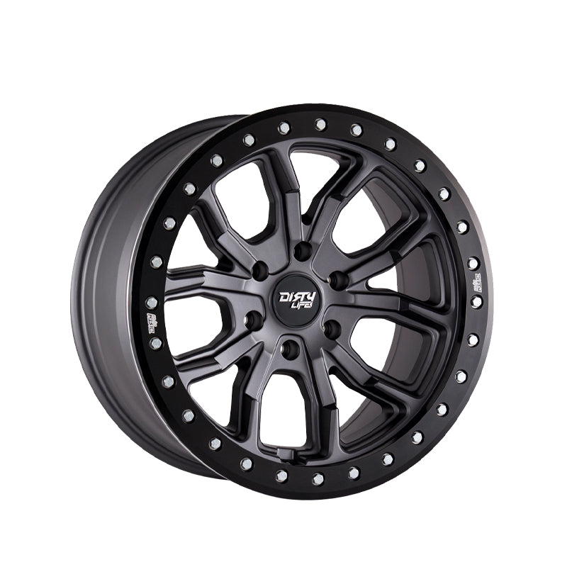 DIRTY LIFE DT-1 17X9 6-139.7 106 Hub -12 Offset Gray Wheel Rim