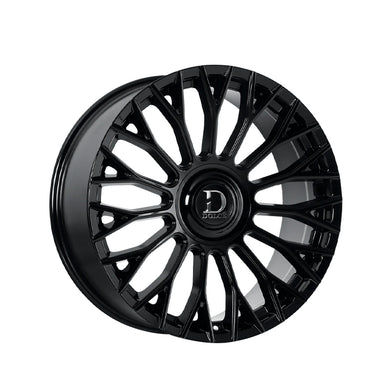 Dolce Luxury Roma 22x9.5 6x139.7 73.1 Hub 6.63 Offset Glossy Black Wheel Rim