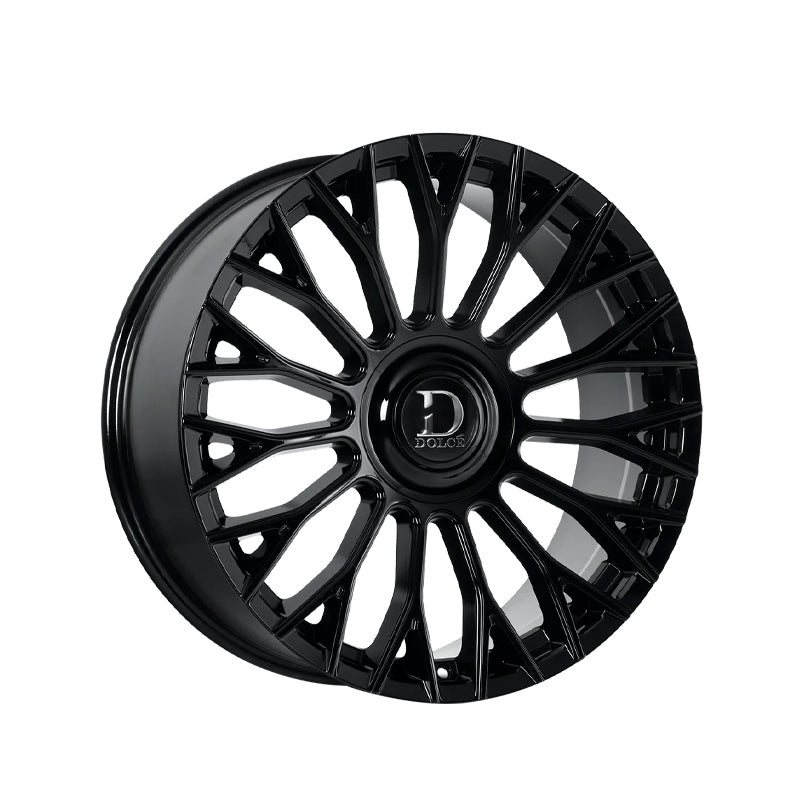 Dolce Luxury Roma 22x9.5 6x139.7 73.1 Hub 6.63 Offset Glossy Black Wheel Rim