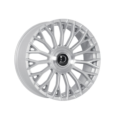Dolce Luxury Roma 22x9.5 6x139.7 73.1 Hub 6.63 Offset Glossy Sliver Brush Face Wheel Rim