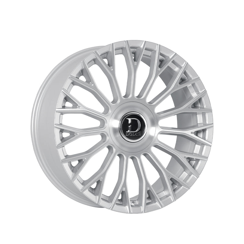Dolce Luxury Roma 22x9.5 6x139.7 73.1 Hub 6.63 Offset Glossy Sliver Brush Face Wheel Rim