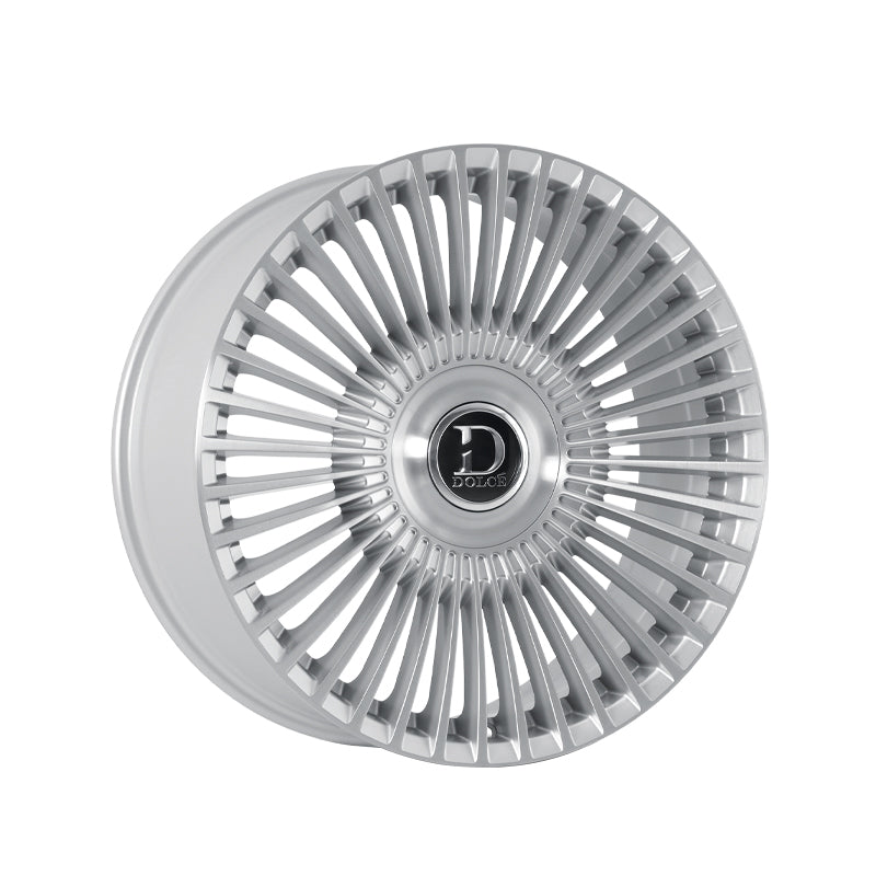 Dolce Luxury Trento 22x10.5 5x112/5x114.3 73.1 Hub 7.32 Offset Glossy Sliver Brush Face Wheel Rim