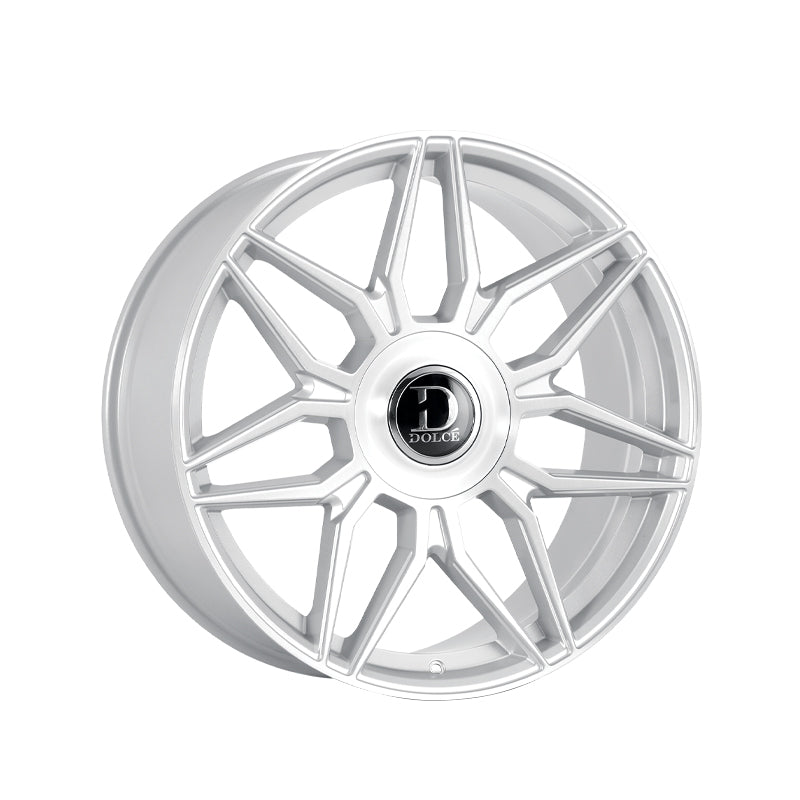 Dolce Luxury Verona 22x9.5 6x139.7 73.1 Hub 6.63 Offset Glossy Sliver Brush Face Wheel Rim