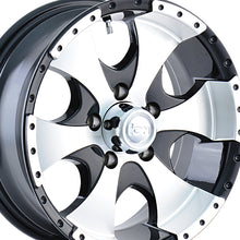 ION 136 15X6 6x139.7 108 Hub 0 Offset Black/Machined Lip Wheel Rim