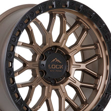 Lock Off Road Combat 20x10 6x139.7 106.2 Hub 4.79 Offset Matte Bronze W Matte Black Ring Wheel Rim
