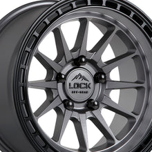 Lock Off Road Baja 17X9 6X139.7 106.2 Hub 5 Offset Matte Grey W Matte Black Ring Wheel Rim