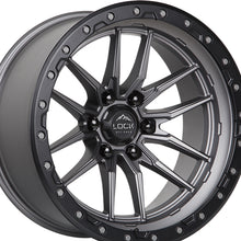 Lock Off Road Krawler 22x10 6x135 87.1 Hub 4.79 Offset Matte Grey W Matte Black Ring Wheel Rim