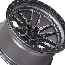 Lock Off Road Krawler 22x10 6x135 87.1 Hub 4.79 Offset Matte Grey W Matte Black Ring Wheel Rim
