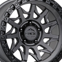 Lock Off Road Lunatic 20x10 6x139.7 106.2 Hub 4.79 Offset Matte Grey W Matte Black Ring Wheel Rim