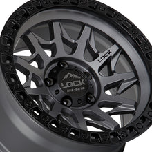 Lock Off Road Lunatic 20x10 6x139.7 106.2 Hub 4.79 Offset Matte Grey W Matte Black Ring Wheel Rim