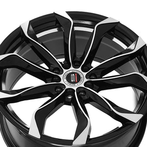 Spec-1 SP-44 Gloss Black & Machined 18X8.5 4x100/4x114.3 73.1 Hub 40 Offset Black Wheel Rim