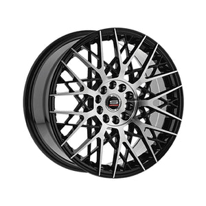 Spec-1 SP-53 Gloss Black & Machined 17X7.5 5x100/5x114.3 73.1 Hub 42 Offset Black Wheel Rim