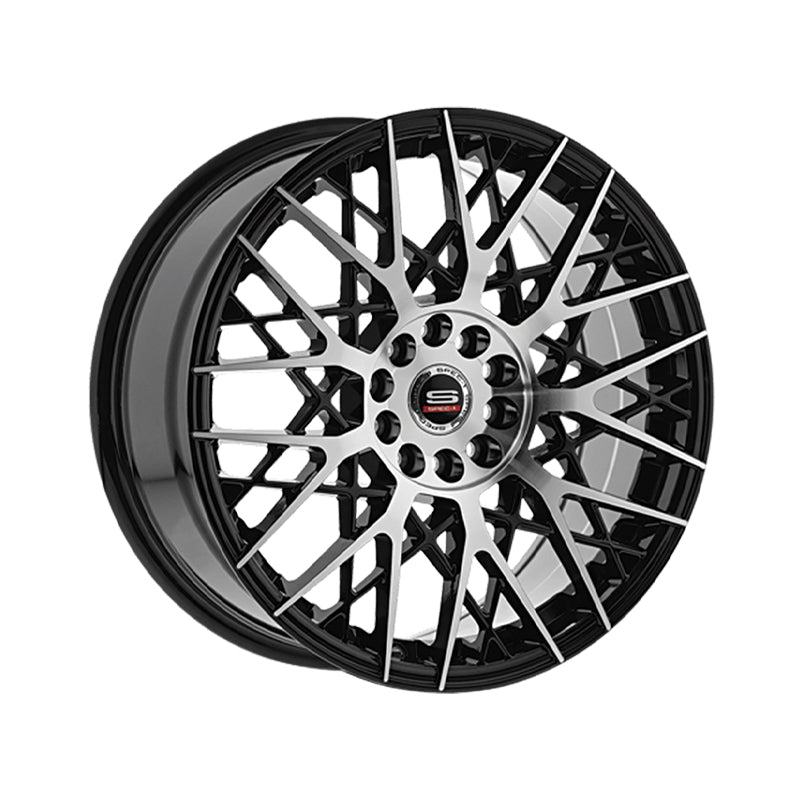Spec-1 SP-53 Gloss Black & Machined 17X7.5 5x100/5x114.3 73.1 Hub 42 Offset Black Wheel Rim
