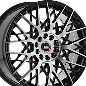 Spec-1 SP-53 Gloss Black & Machined 17X7.5 5x100/5x114.3 73.1 Hub 42 Offset Black Wheel Rim