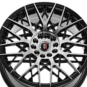 Spec-1 SP-53 Gloss Black & Machined 17X7.5 5x100/5x114.3 73.1 Hub 42 Offset Black Wheel Rim