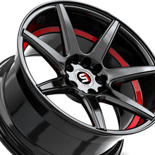 Spec-1 SP-73 Gloss Black & Red Undercut 17X7.5 4x100/4x114.3 73.1 Hub 42 Offset Black, Red Wheel Rim