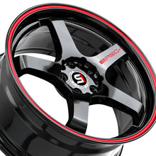 Spec-1 SPT-31 Gloss Black & Red Line 18X8.5 5x114.3/5x120 73.1 Hub 38 Offset Black, Red Wheel Rim