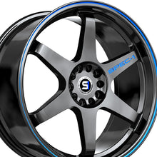 Spec-1 SPT-33 Gloss Black & Blue Line 19X8.5 Blank 4x/5x 73.1 Hub 38 Offset Black, Blue Wheel Rim