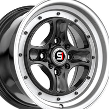 Spec-1 SPT-35 Gloss Black & Machined Lip 15X8 4x100/4x114.3 73.1 Hub 25 Offset Black Wheel Rim