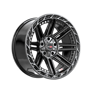 Vortek VRP-501 Gloss Black Center & Diamond Cut Ring With Dark Tint 20X9 5x127/5x139.7 78.1 Hub 0 Offset Black Wheel Rim
