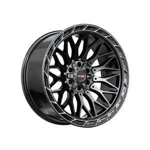 Vortek VRP-503 Gloss Black Center & Diamond Cut Ring With Dark Tint 22X10 5x127/5x139.7 78.1 Hub -18 Offset Black Wheel Rim