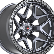 Vortek VRT-603 Matte Titanium With Black Bead Ring 20X9.5 Blank-8x 125.1 Hub -18 Offset Titanium, Black Wheel Rim