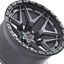 Vortek VRT-603 Matte Titanium With Black Bead Ring 20X9.5 Blank-8x 125.1 Hub -18 Offset Titanium, Black Wheel Rim