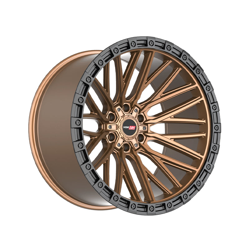 Vortek VRT-608 Matte Bronze With Black Bead Ring 20X10 5x127/5x139.7 78.1 Hub -24 Offset Bronze, Black Wheel Rim