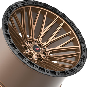 Vortek VRT-608 Matte Bronze With Black Bead Ring 20X10 5x127/5x139.7 78.1 Hub -24 Offset Bronze, Black Wheel Rim