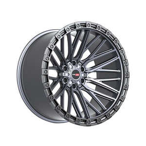 Vortek VRT-608 Matte Titanium With Black Bead Ring 20X10 5x127/5x139.7 78.1 Hub -24 Offset Titanium, Black Wheel Rim