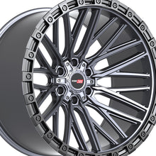 Vortek VRT-608 Matte Titanium With Black Bead Ring 20X10 5x127/5x139.7 78.1 Hub -24 Offset Titanium, Black Wheel Rim