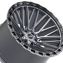 Vortek VRT-608 Matte Titanium With Black Bead Ring 20X10 5x127/5x139.7 78.1 Hub -24 Offset Titanium, Black Wheel Rim
