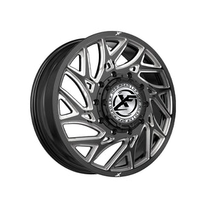XF Dually XF-229 Dually Gloss Black & Milled 22X8.25 8x165.1 121.3 Hub 110 Offset Black Wheel Rim