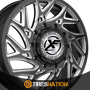 XF Dually XF-229 Dually Gloss Black & Milled 22X8.25 8x165.1 121.3 Hub 110 Offset Black Wheel Rim