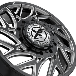 XF Dually XF-229 Dually Gloss Black & Milled 22X8.25 8x165.1 121.3 Hub 110 Offset Black Wheel Rim
