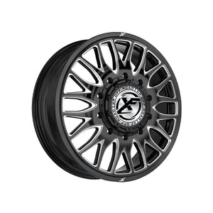 XF Dually XF-240 Dually Gloss Black & Milled 22X8.25 8x210 154.3 Hub 110 Offset Black Wheel Rim