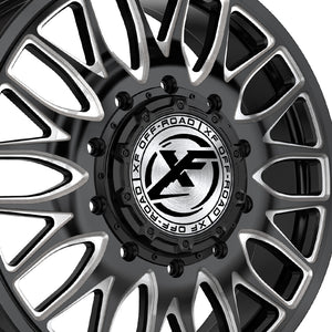 XF Dually XF-240 Dually Gloss Black & Milled 22X8.25 8x210 154.3 Hub 110 Offset Black Wheel Rim
