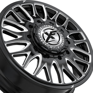 XF Dually XF-240 Dually Gloss Black & Milled 22X8.25 8x210 154.3 Hub 110 Offset Black Wheel Rim