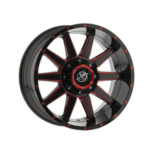 XF Off-Road XF-219 Gloss Black & Red Milled 17X9 6x135/6x139.7 106.4 Hub 0 Offset Black, Red Wheel Rim