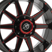 XF Off-Road XF-219 Gloss Black & Red Milled 17X9 8x165.1/8x170 125.2 Hub 0 Offset Black, Red Wheel Rim