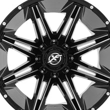 XF Off-Road XF-220 Gloss Black & Milled 22X12 5x127/5x139.7 78.1 Hub -44 Offset Black Wheel Rim