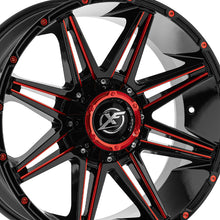 XF Off-Road XF-220 Gloss Black & Red Milled 17X9 6x135/6x139.7 106.4 Hub 0 Offset Black, Red Wheel Rim