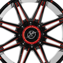 XF Off-Road XF-220 Gloss Black & Red Milled 20X10 8x165.1/8x170 125.2 Hub -24 Offset Black, Red Wheel Rim