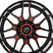 XF Off-Road XF-222 Gloss Black & Red Milled 20X9 6x135/6x139.7 106.4 Hub 12 Offset Black, Red Wheel Rim