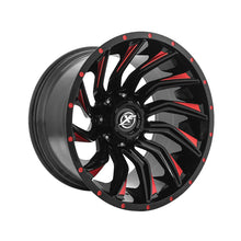 XF Off-Road XF-224 Gloss Black & Red Milled 22X12 8x165.1/8x170 125.2 Hub -44 Offset Black, Red Wheel Rim