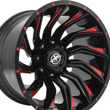 XF Off-Road XF-224 Gloss Black & Red Milled 22X12 8x165.1/8x170 125.2 Hub -44 Offset Black, Red Wheel Rim