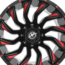 XF Off-Road XF-224 Gloss Black & Red Milled 22X12 8x165.1/8x170 125.2 Hub -44 Offset Black, Red Wheel Rim